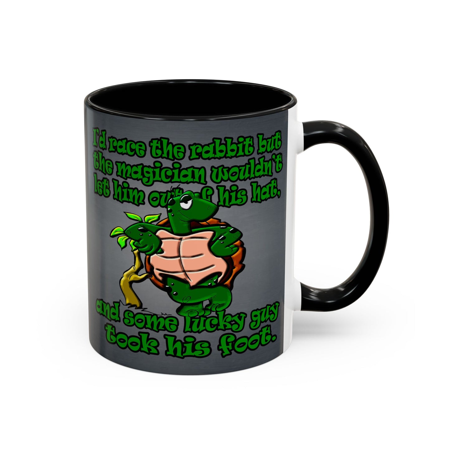 turtle race - Accent Mug (grey-light grey)