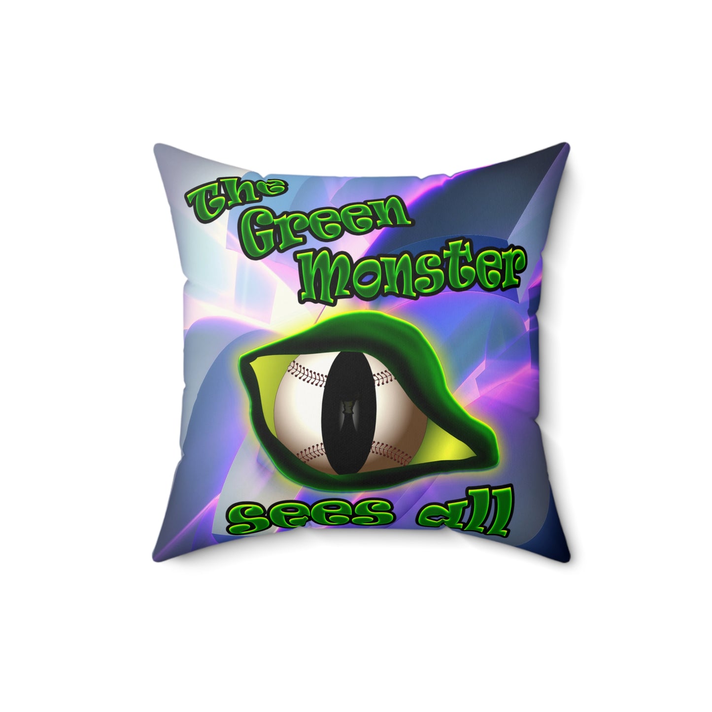 green monster - Faux Suede Square Pillow - (grey-pink wave)