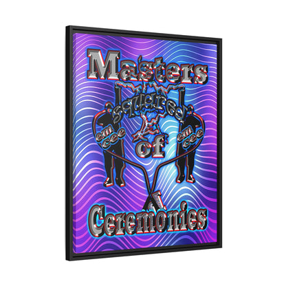 em cee squared - framed canvas art (purple wave)