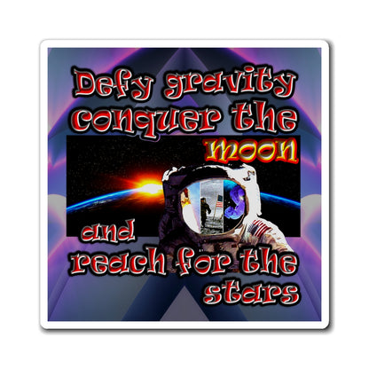 defy conquer reach - Magnets - (grey-pink wave)
