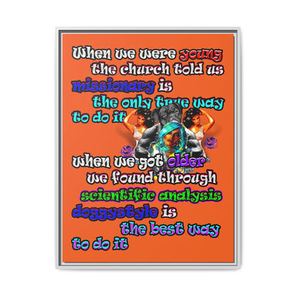 doggystyle - framed canvas art (orange)