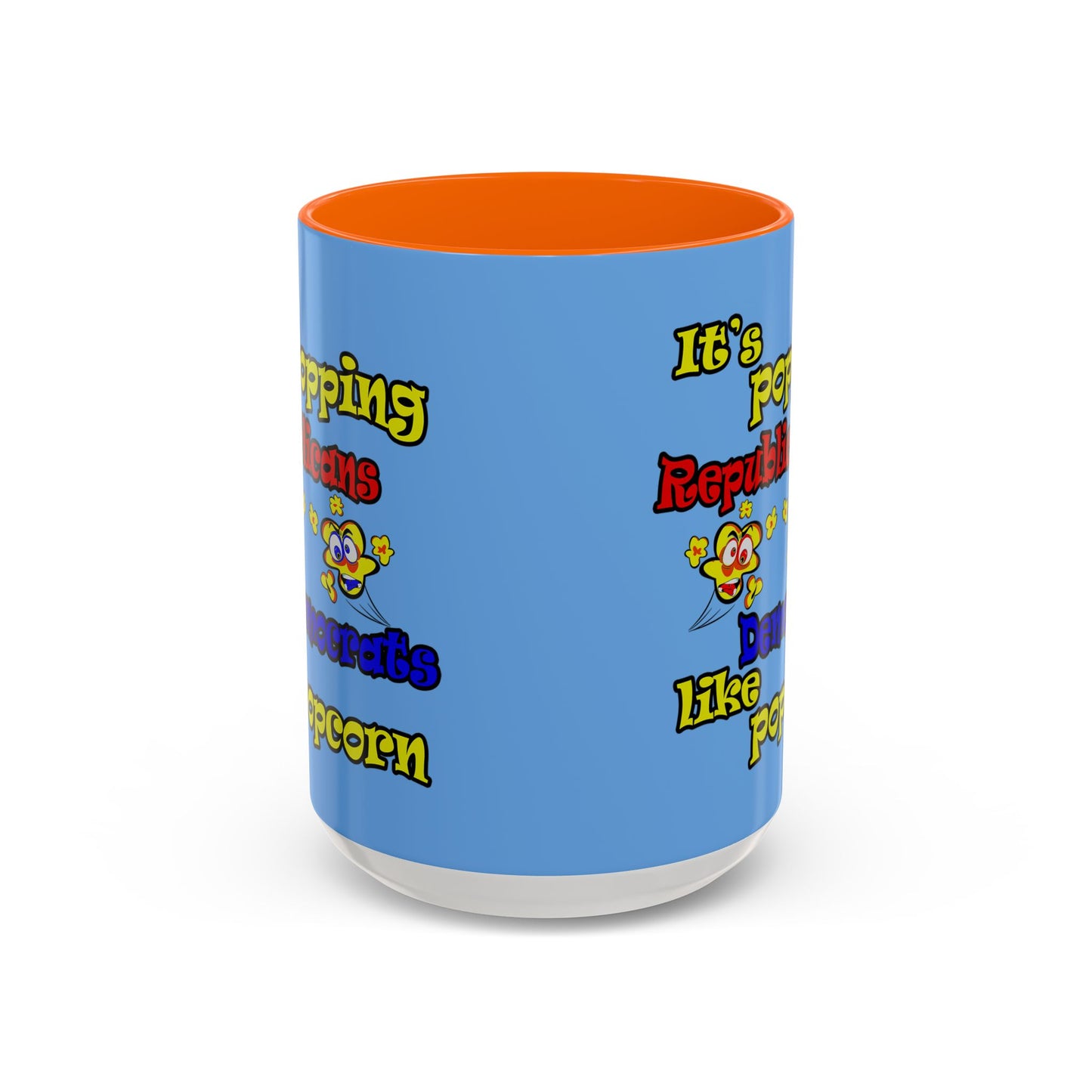popping like popcorn - Accent Mug (light blue)
