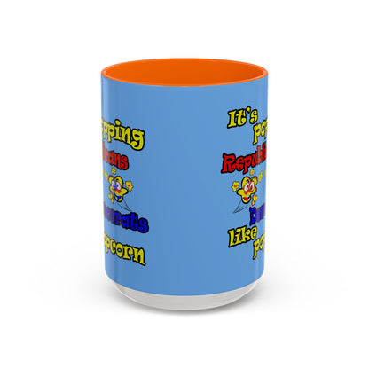 popping like popcorn - Accent Mug (light blue)