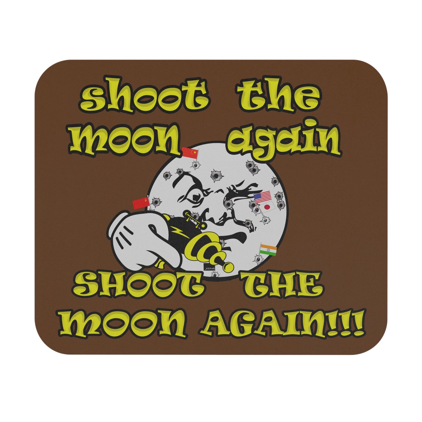 shoot the moon again - Mouse Pad (Rectangle) (brown)