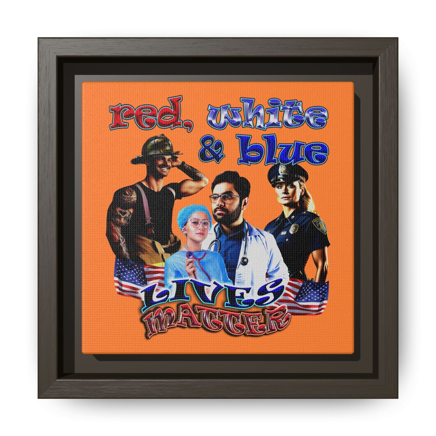 rw&b lives matter - framed canvas art (crusta)