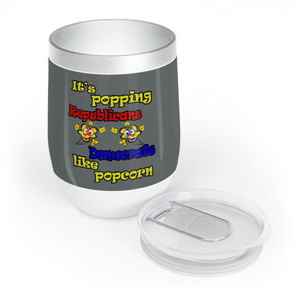popping like popcorn - Chill Wine Tumbler (dark grey)