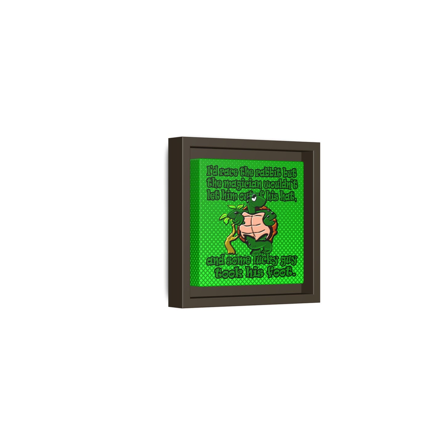 turtle race - framed canvas art (logo green)