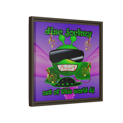 disc jockey - framed canvas art (purple-pink wave)