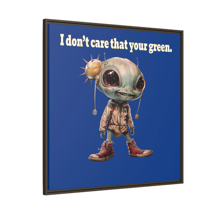 I don't care that your green - framed canvas art (dark blue)