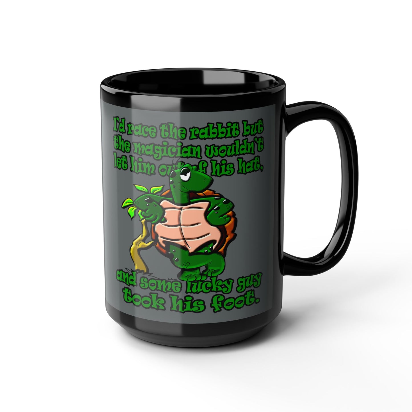 turtle race - Black Mug (dark grey)