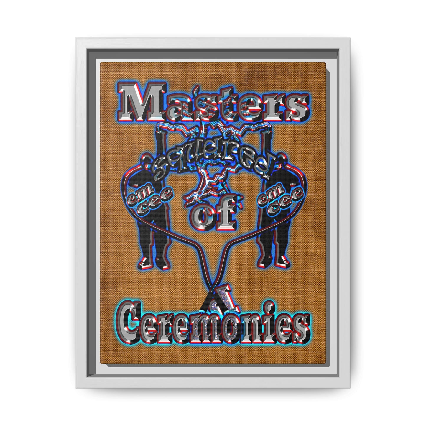em cee squared - framed canvas art (brown papyrus)
