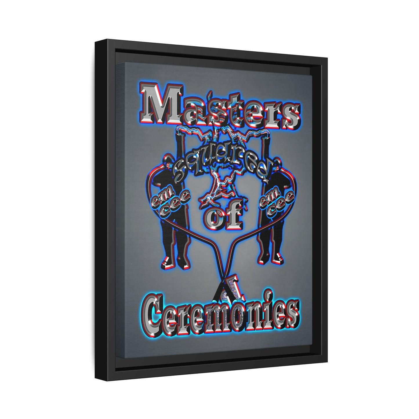 em cee squared - framed canvas art (grey-light grey)
