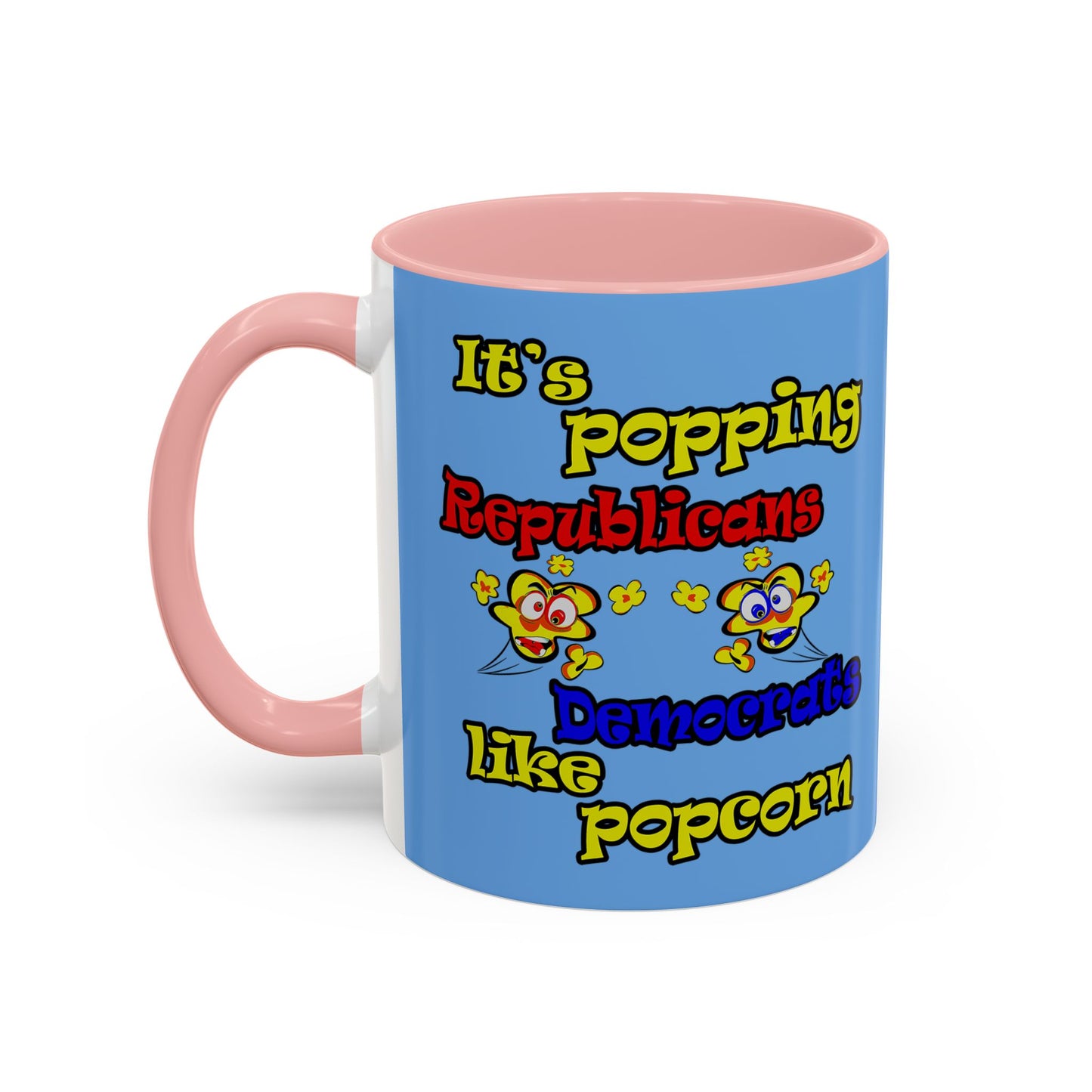 popping like popcorn - Accent Mug (light blue)