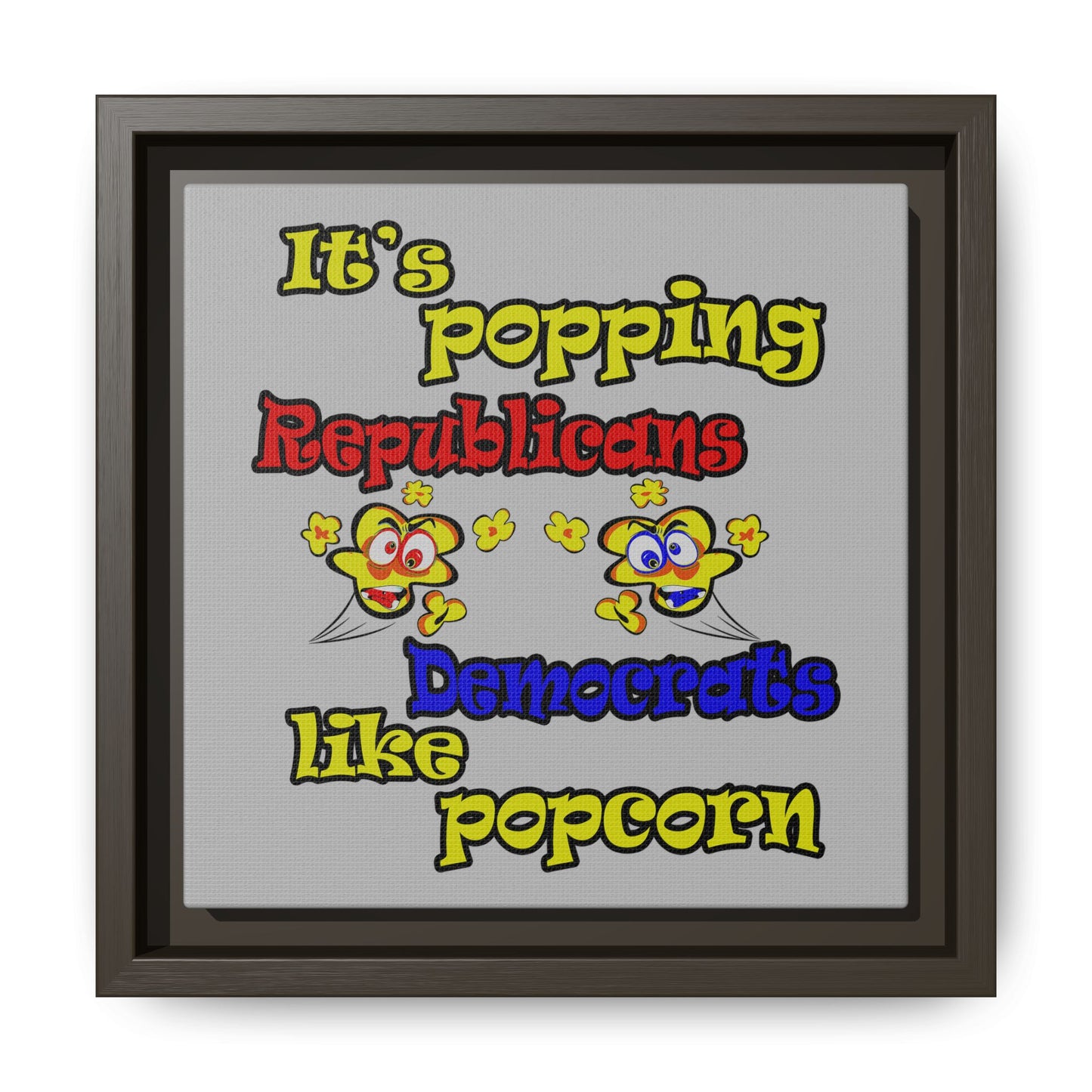 popping like popcorn - framed canvas art (light grey)