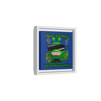 disc jockey - framed canvas art (dark blue)