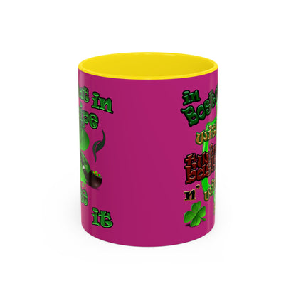 celtics logo - Accent Mug (pink)