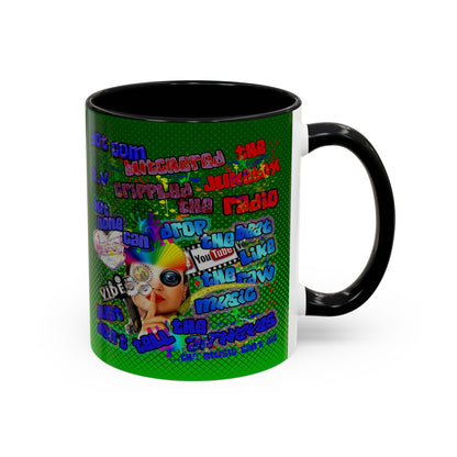 drop the beat - Accent Mug (logo green)