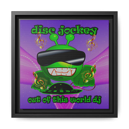 disc jockey - framed canvas art (purple-pink wave)