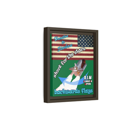 shoot for the stars - framed canvas art (dark green)