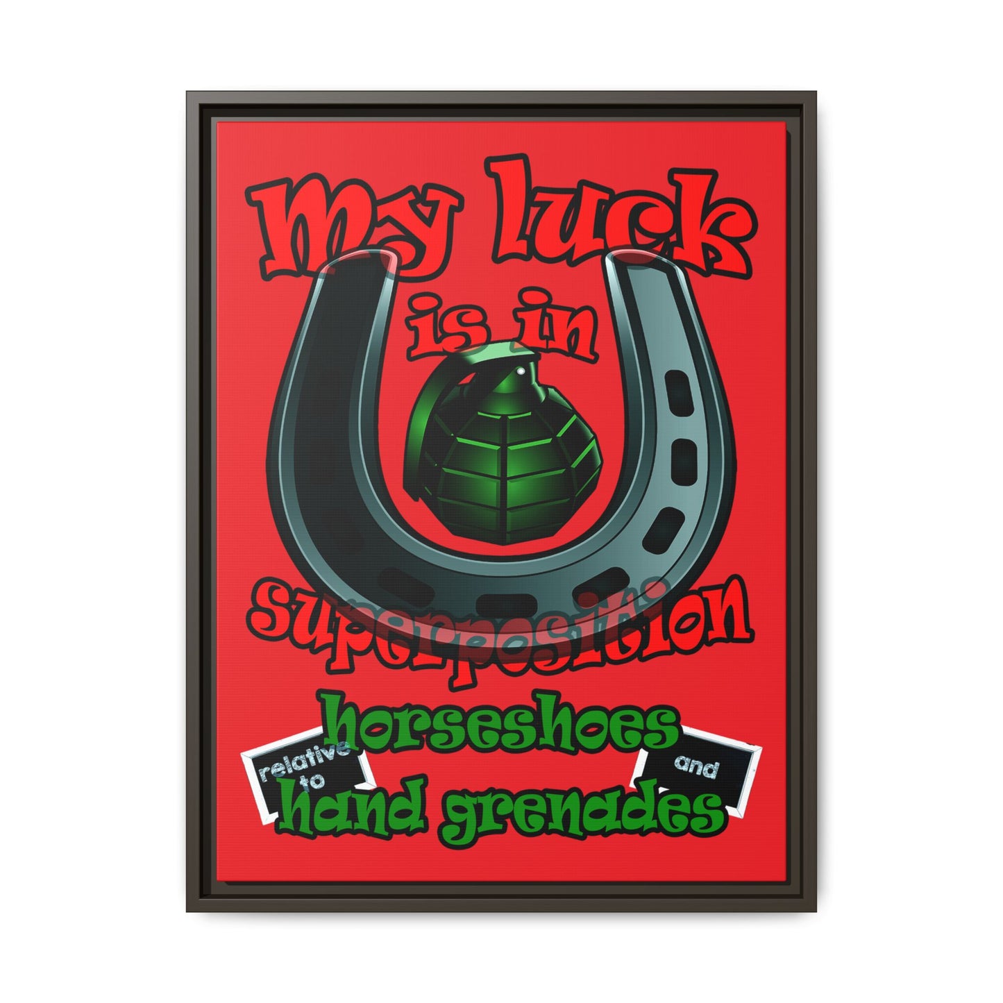 my luck - framed canvas art (red)