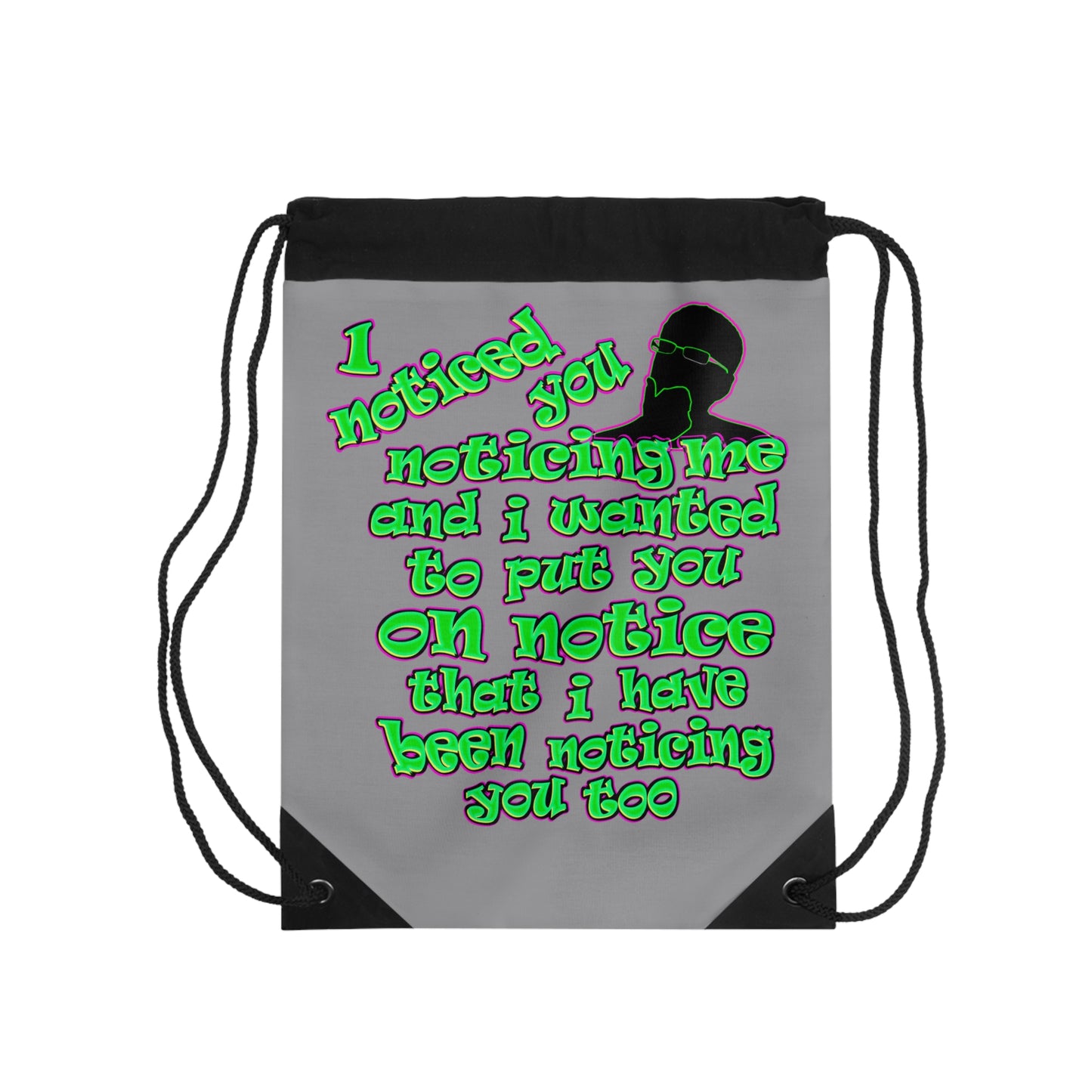 noticed you noticing - Drawstring Bag (grey)