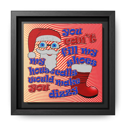 santa's shoes - framed canvas art (yellow-orange wave)