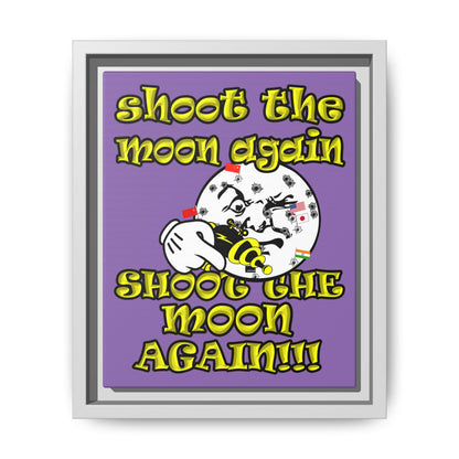 shoot the moon again - framed canvas art (light purple)