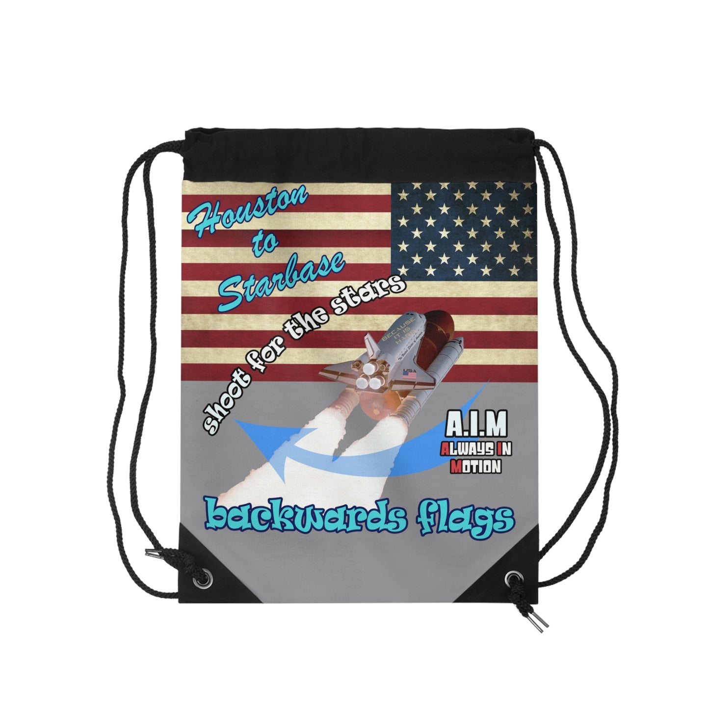 shoot for the stars - Drawstring Bag (grey)
