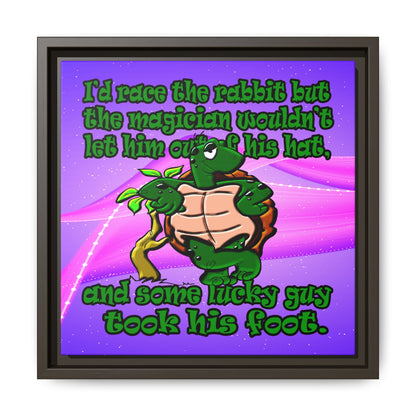 turtle race - framed canvas art (purple-pink wave)