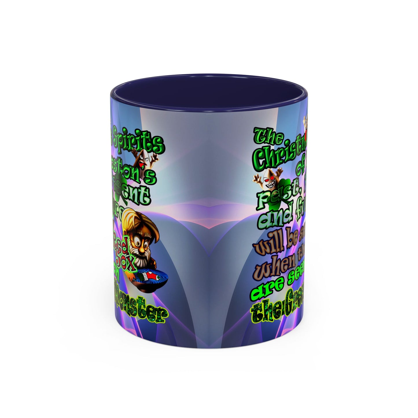 christmas spirits of boston - Accent Mug (grey-pink wave)