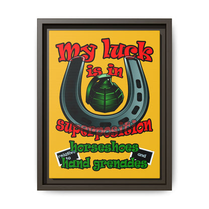 my luck - framed canvas art (yellow)