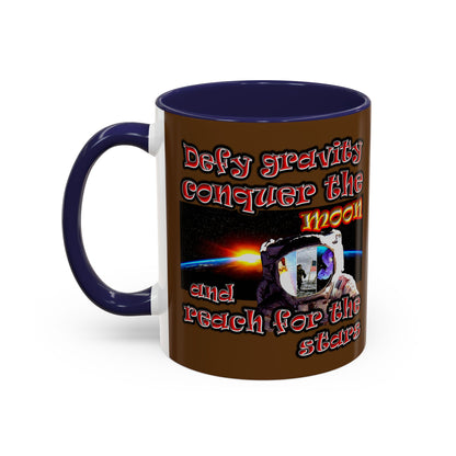 defy conquer reach - Accent Mug (brown)
