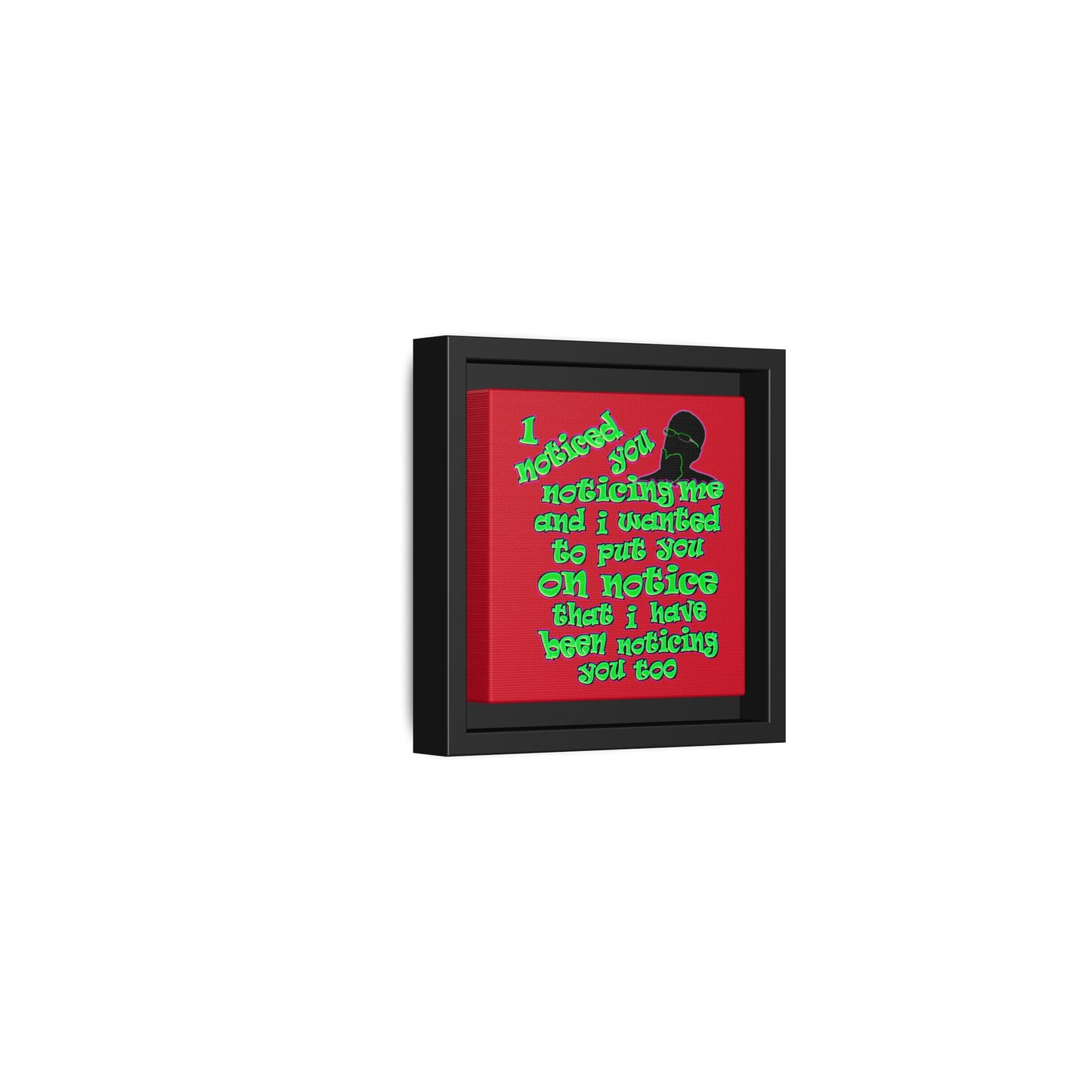 noticed you noticing - framed canvas art (dark red)