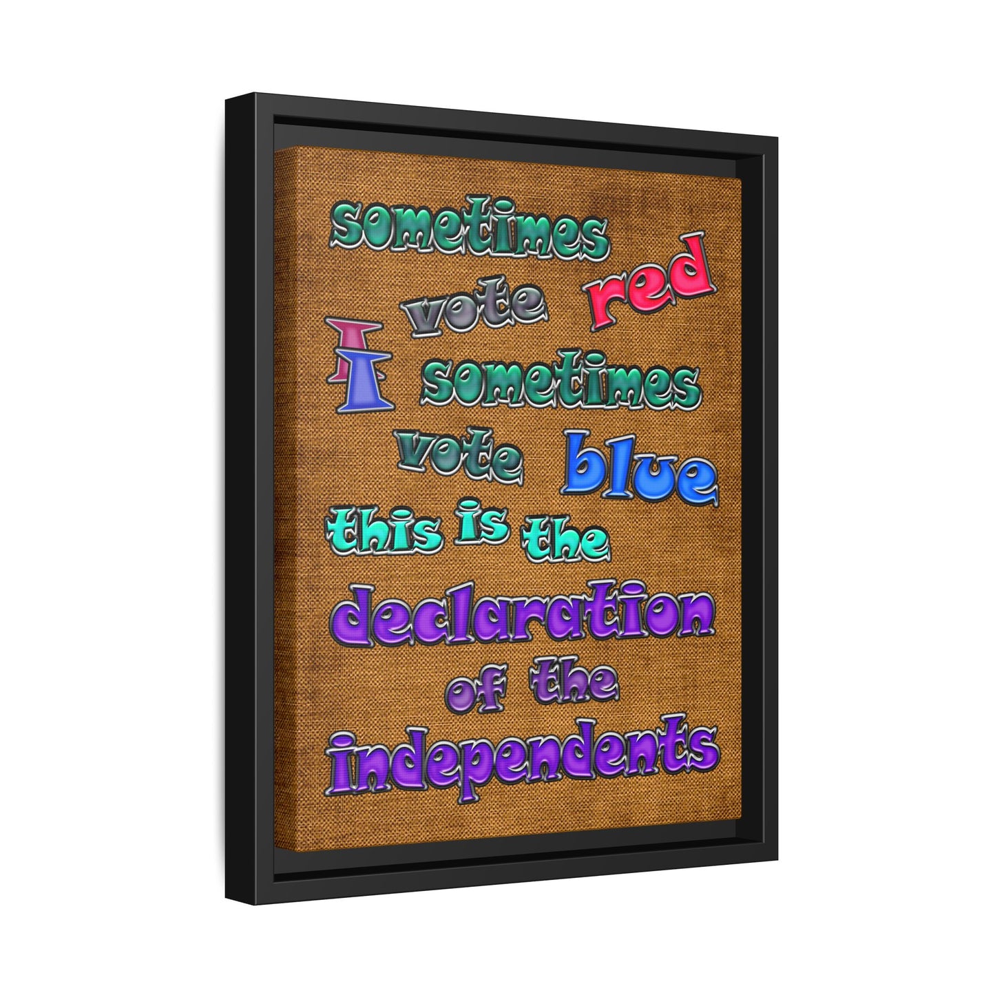 declaration of the independents - framed canvas art (brown papyrus)