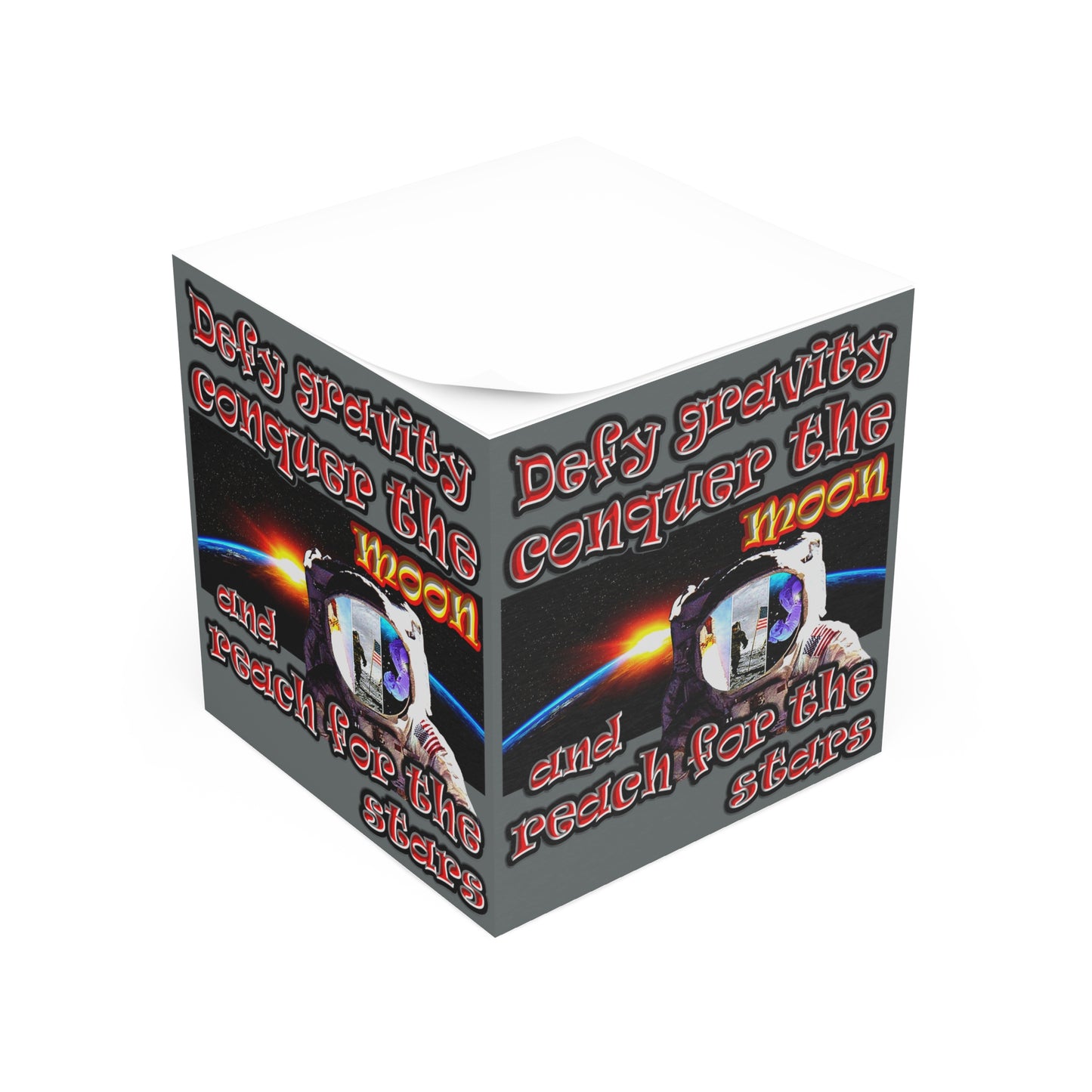 defy conquer reach - note cube (dark grey)