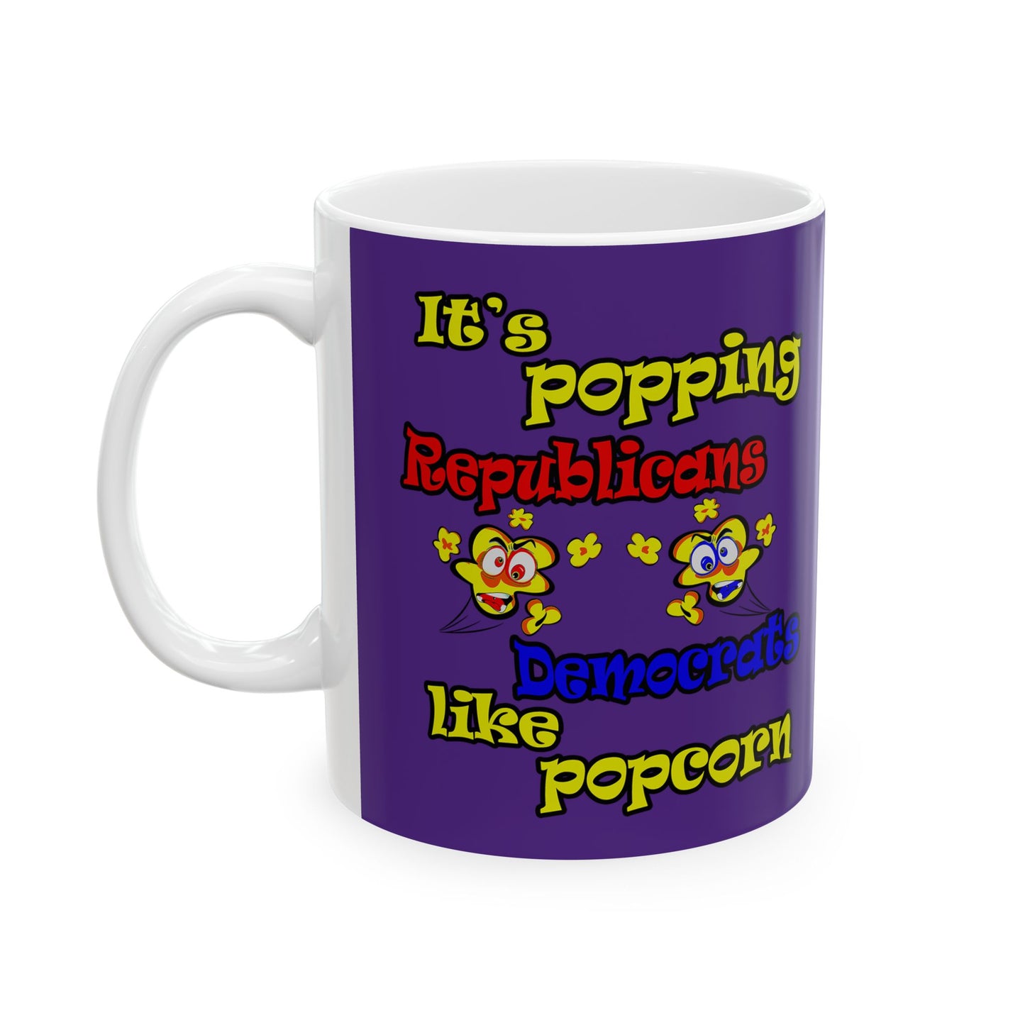popping like popcorn - White Mug (purple)