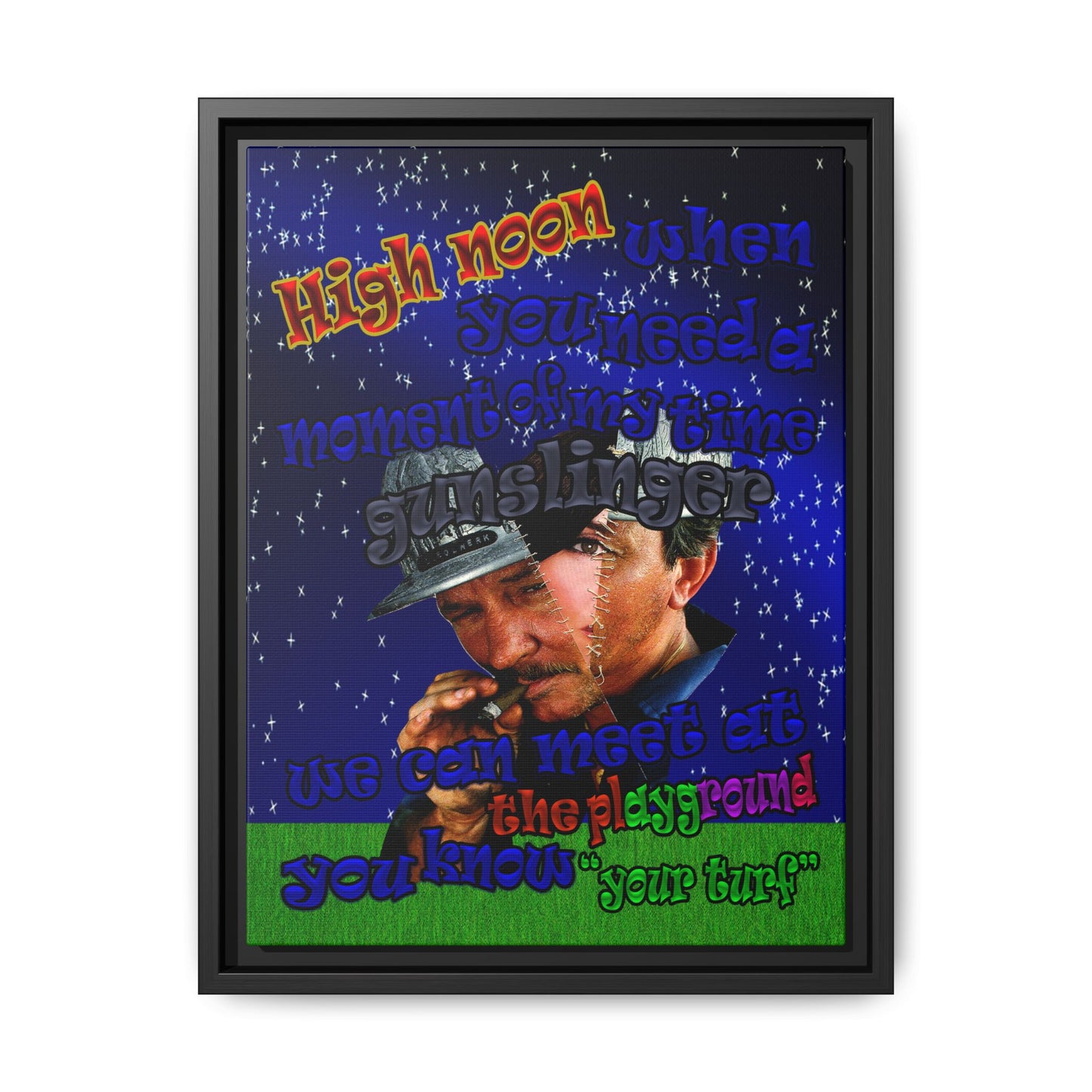 high noon - framed canvas art ('snoops' background)