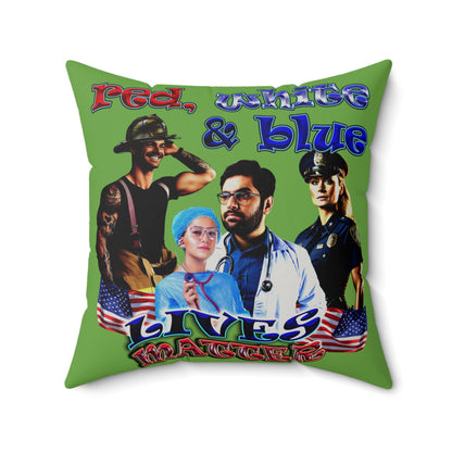 rw&b lives matter - Faux Suede Square Pillow - (green)