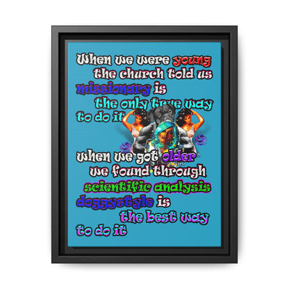 doggystyle - framed canvas art (turquoise)