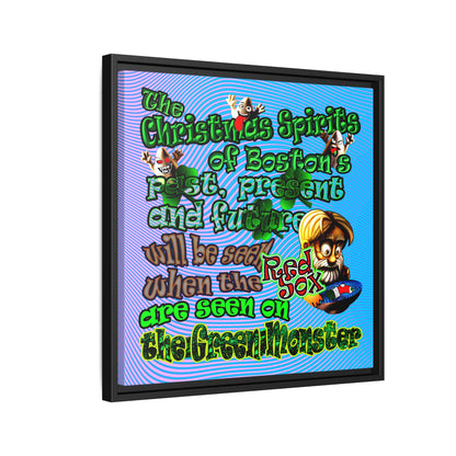 christmas spirits of boston - framed canvas art (light blue-purple wave)