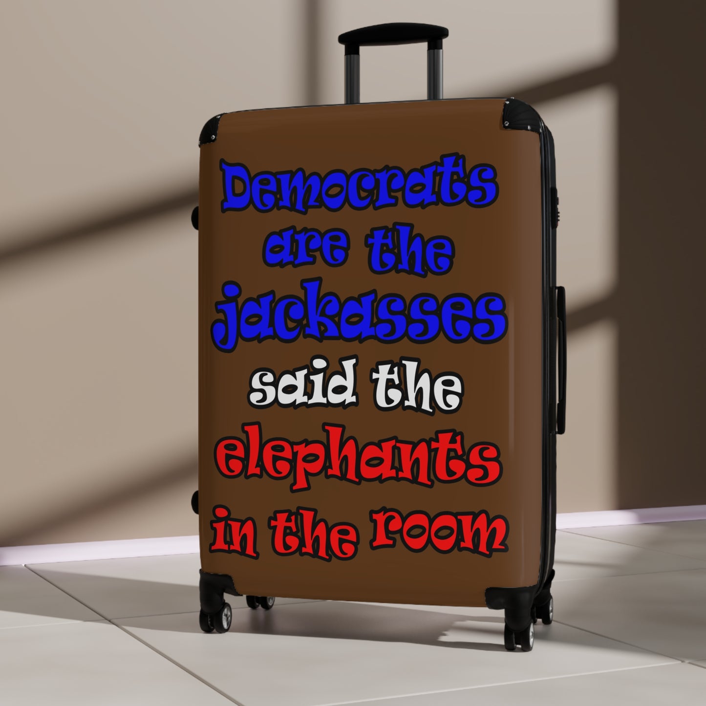 donkeys and elephants - Suitcase (brown)