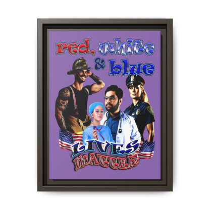 rw&b lives matter - framed canvas art (light purple)