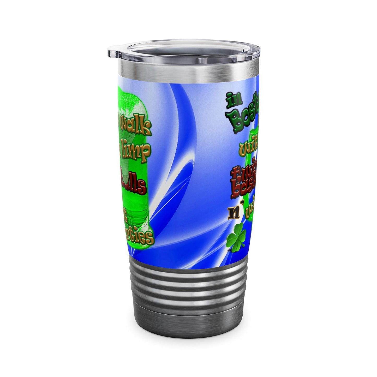 celtics logo - Ringneck Tumbler, 20oz (blue-white wave)