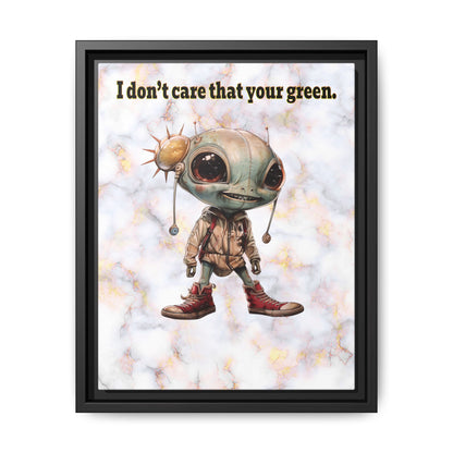I don't care that your green - framed canvas art (white marble)