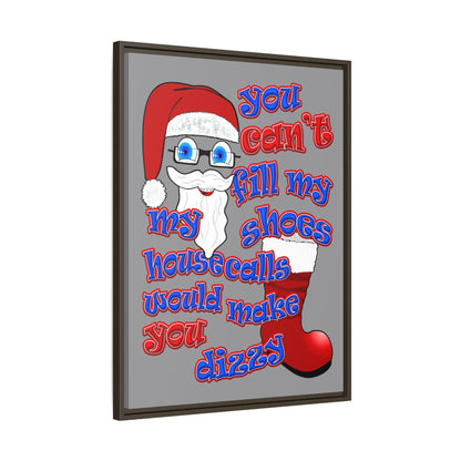 santa's shoes - framed canvas art (grey)