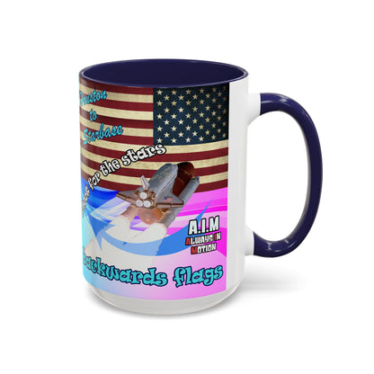 shoot for the stars - Accent Mug (light blue-pink wave)