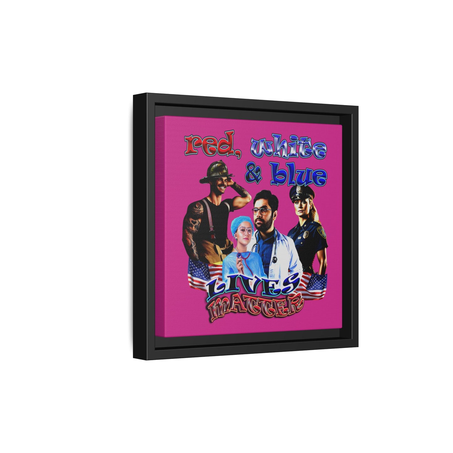 rw&b lives matter - framed canvas art (pink)