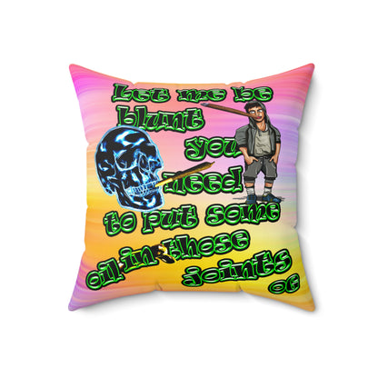 og - Faux Suede Square Pillow - (color blur)
