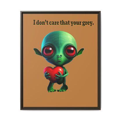 I don't care that your grey - framed canvas art (light brown)