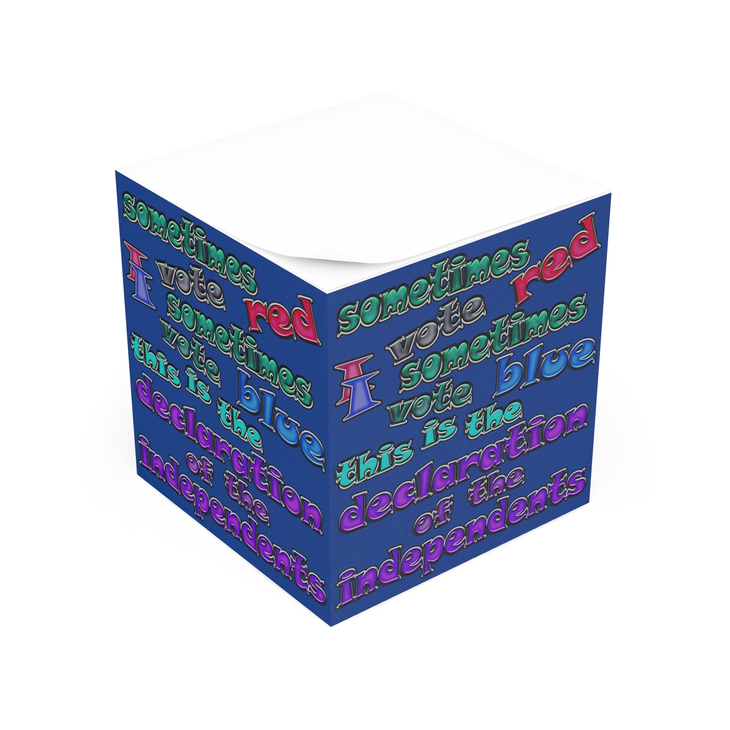 declaration of the independents - note cube (dark blue)